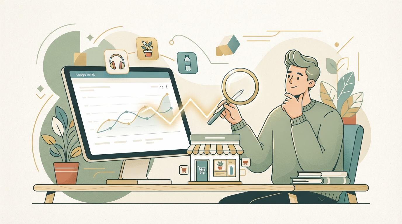 Illustration zu Produkttrend für Online-Shop mit Google Trends prüfen