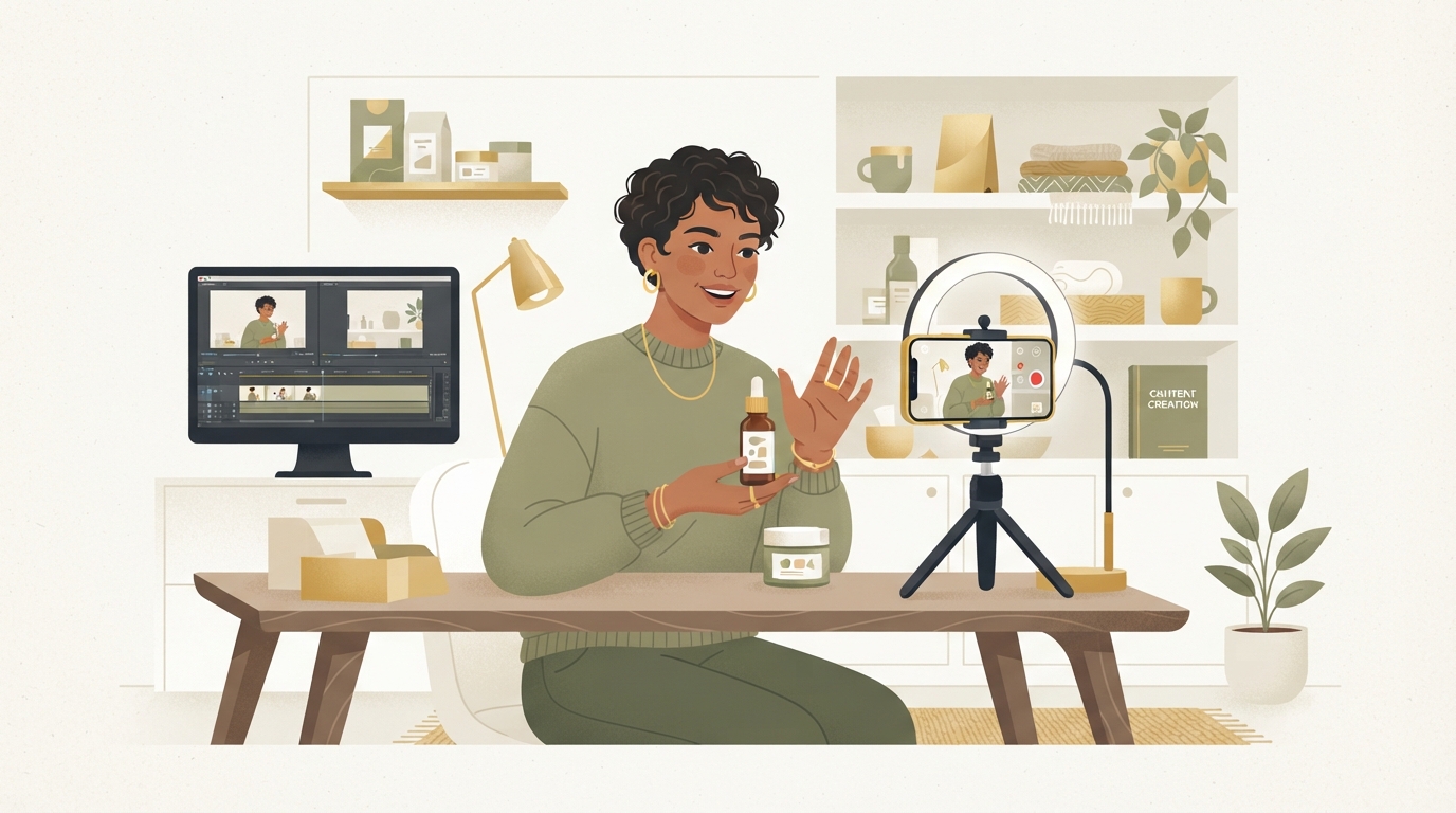 Illustration zu UGC Werbevideo für Online-Shop Produkte erstellen