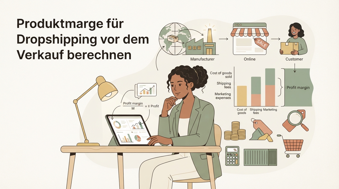 Illustration zu Produktmarge für Dropshipping vor dem Verkauf berechnen