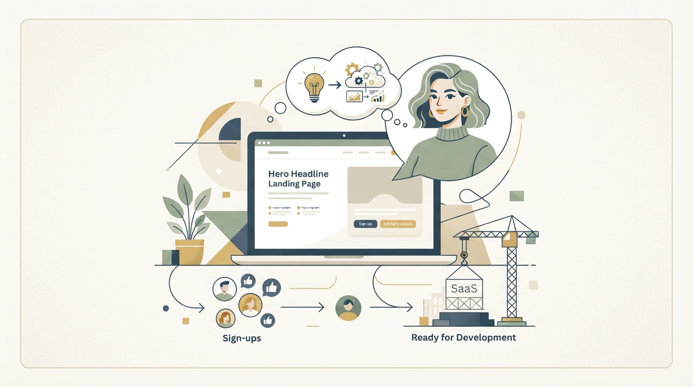 Illustration zu SaaS Idee mit Landingpage vor der Entwicklung validieren
