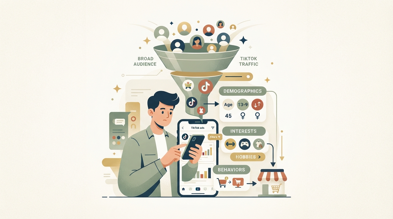 Illustration zu TikTok Ads Zielgruppe eingrenzen für Dropshipping