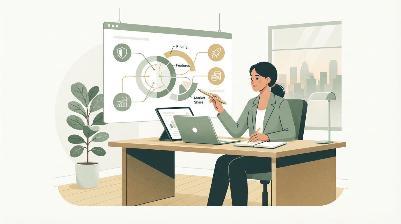 Illustration zu wettbewerbsanalyse für saas gründer