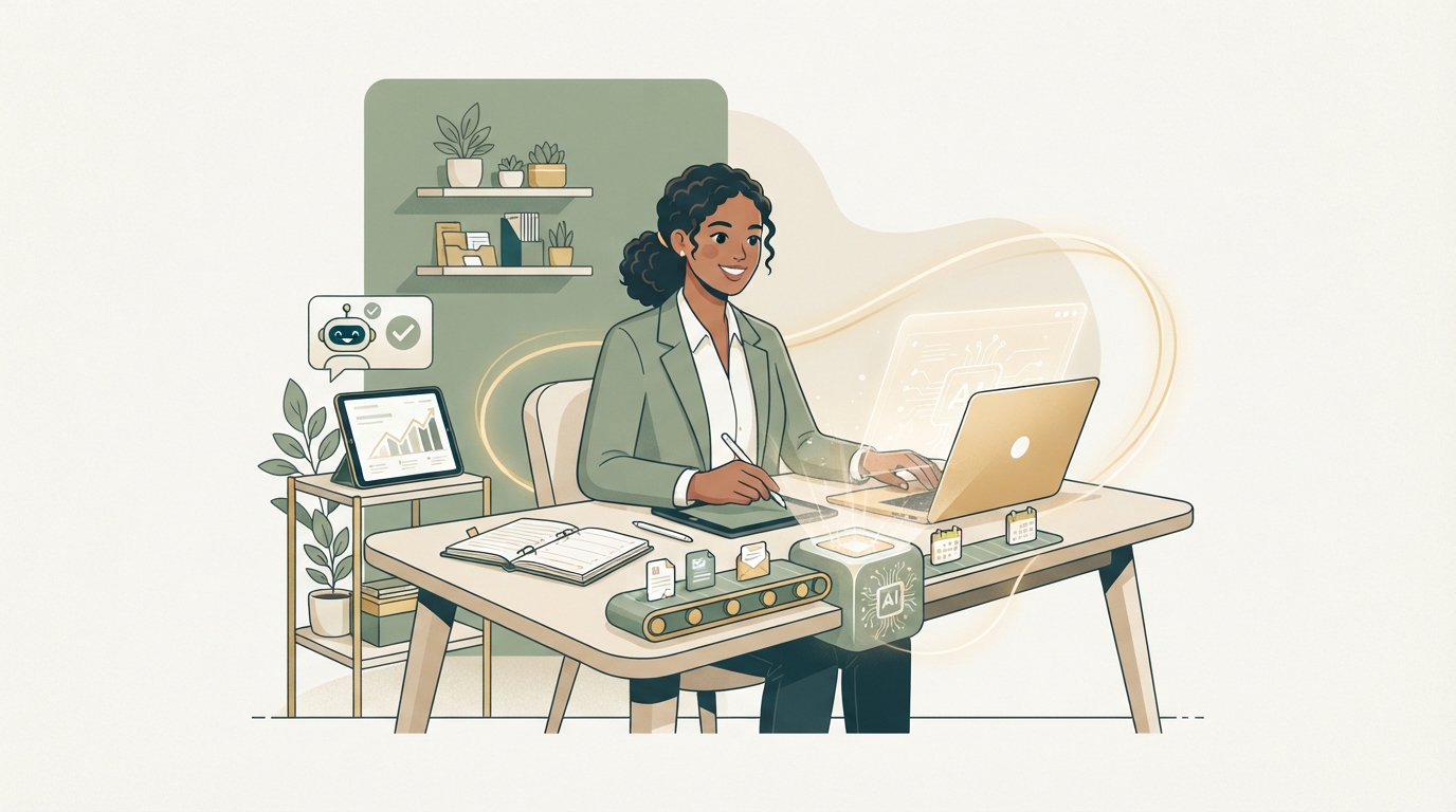 Illustration zu KI Automatisierung für Einzelunternehmer schnell umsetzen