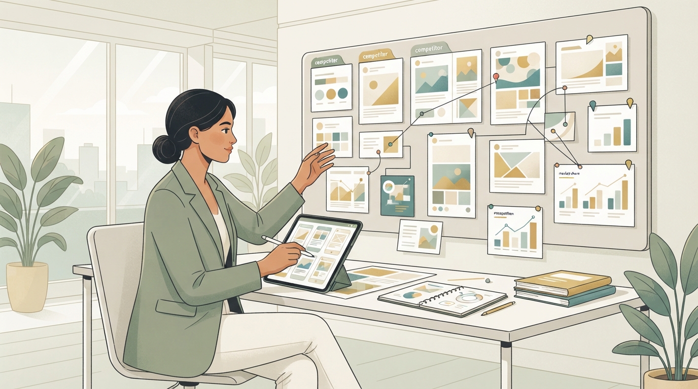 Illustration zu werbung der konkurrenz analysieren