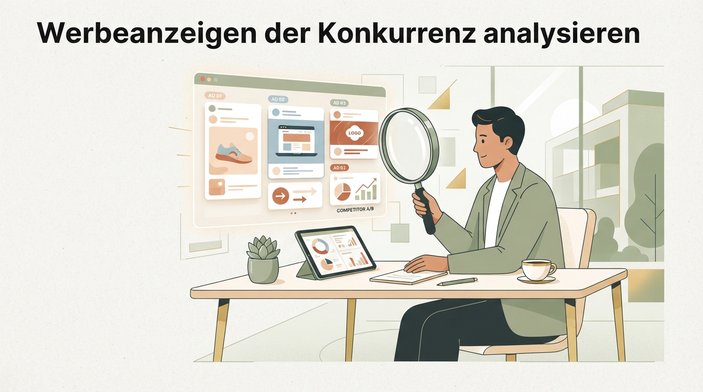 Illustration zu Werbeanzeigen der Konkurrenz analysieren